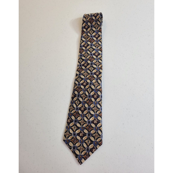 NWT Mark Pendleton Neck Tie Blue Geometric Chain Classic Silk Formal Career - Picture 1 of 6